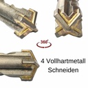 Vrtalni stroj za kladivo za SDS-PLUS 4-rezalnik Ø 6,0mm x 210mm dolžina-1