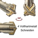 Sveder za kladivo SDS-PLUS 4-rezilni Ø 6,0mm x 260mm dolžina-1