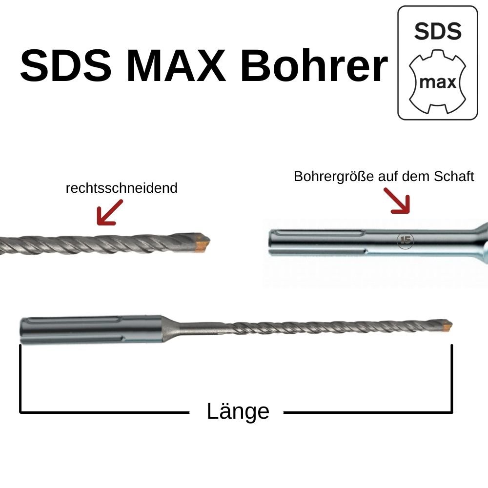 Vrtalni sveder za SDS-MAX 4-rezilni Ø 25,0 mm x 520 mm dolžina-0