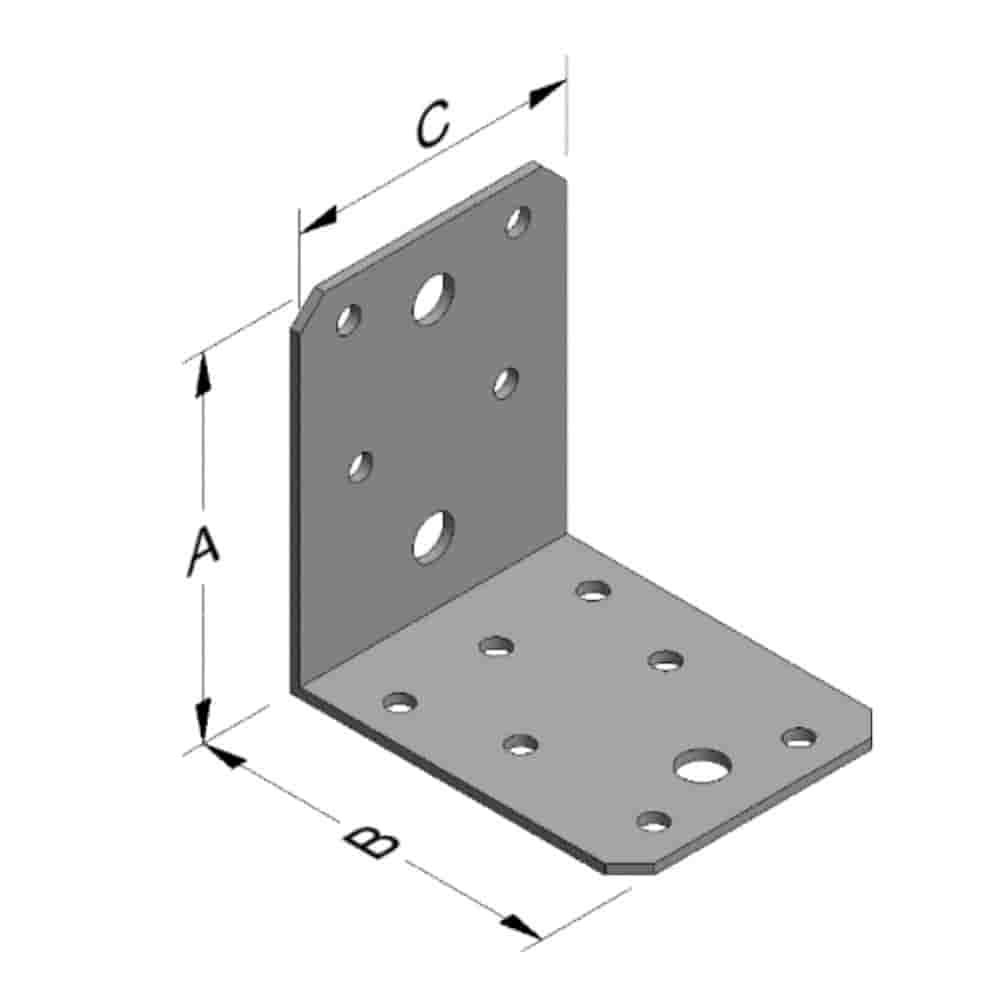 Kotna spojka 70 x 70 x 55 x 2 mm brez rebra-0