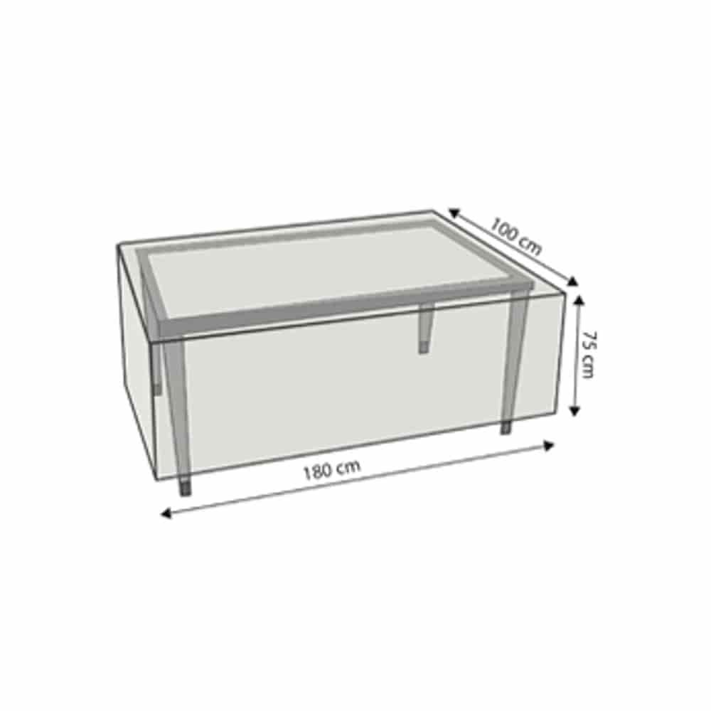 Prozorna zaščitna prevleka pravokotne mize, približno 180x100x75-0