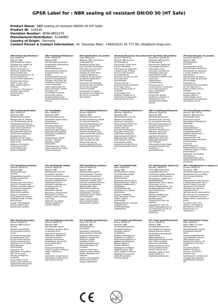 NBR-tesnilo -odporno na olje- DN/OD 50 (HT Safe)-2