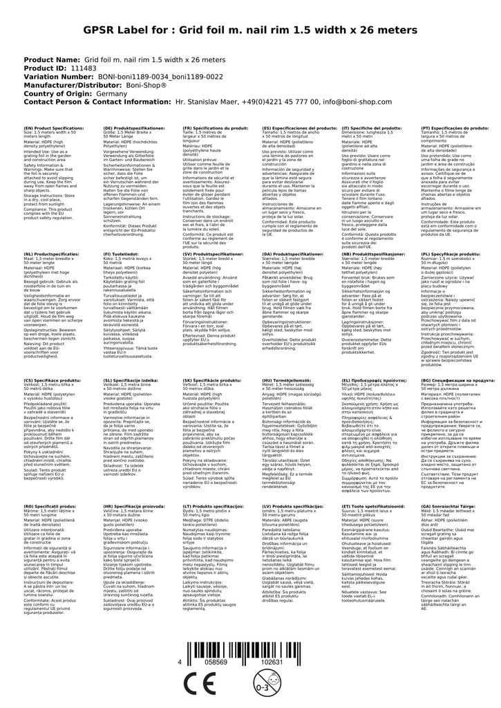 Mrežasta folija z robom za žeblje 1,5 širina x 26 metrov-4