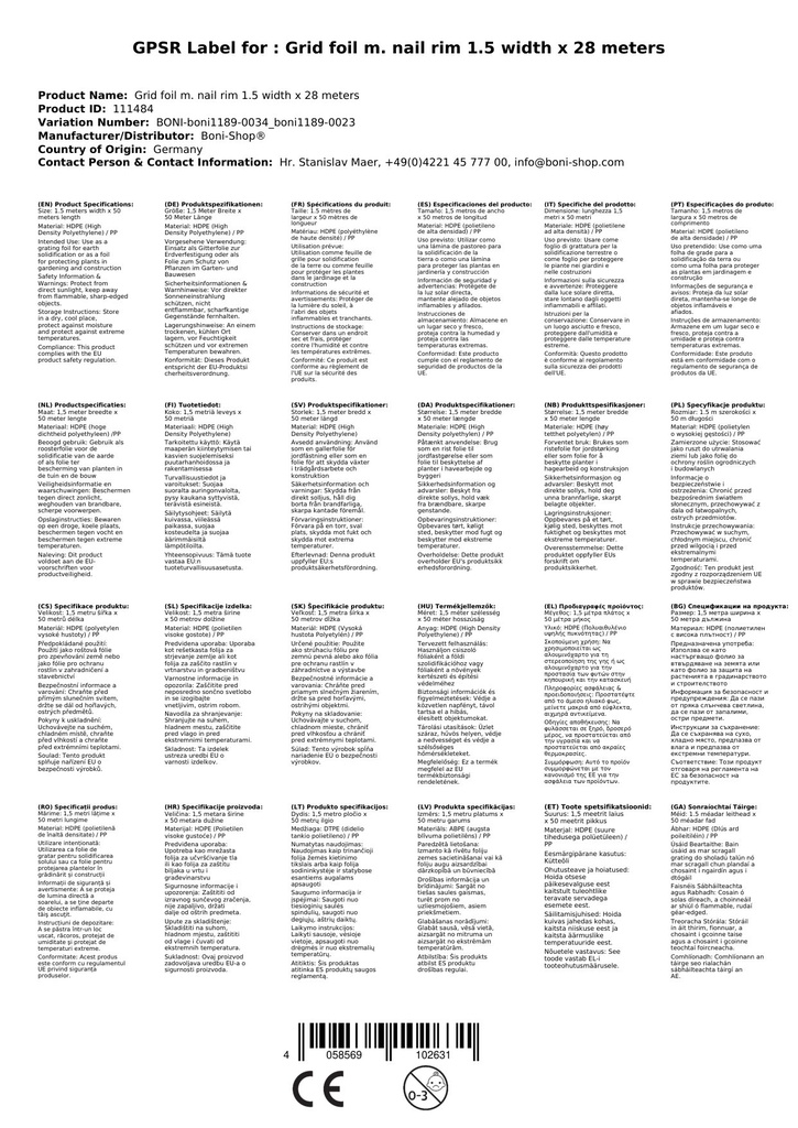 Mrežasta folija z robom za žeblje 1,5 širina x 28 metrov-4