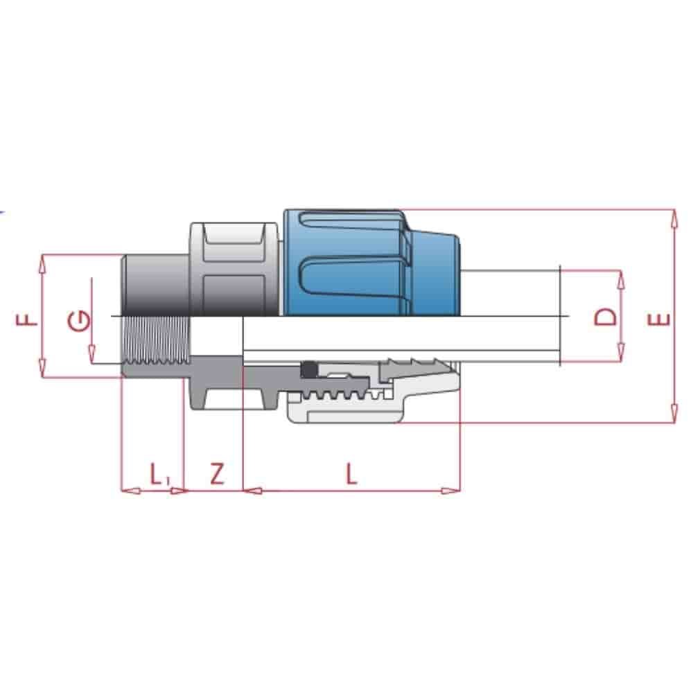 PP PE cevna spojka sklopka IG 20 x 1/2"-4