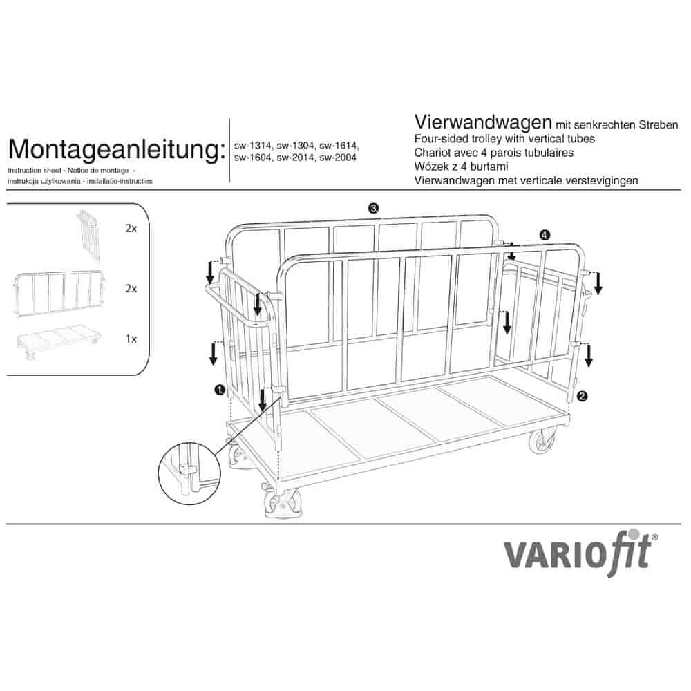 Nadstrešna štirikolesna voziček 500 kg tip S (TG)-0