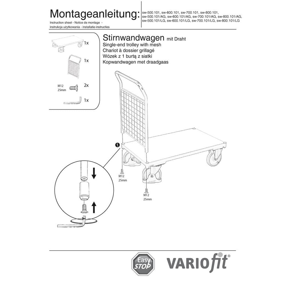 Žičnata stena voziček 400 kg tip S + EasySTOP-0