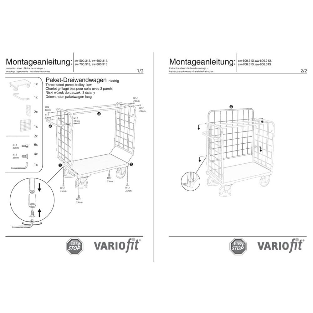 Paket-Dreiwandwagen nizki tip S + EasySTOP-0