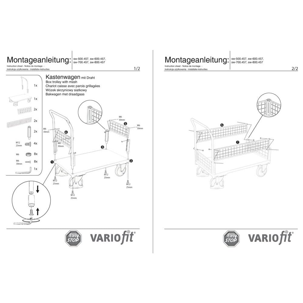 Žičnata voziček za škatle / voziček tipa S + EasySTOP-0