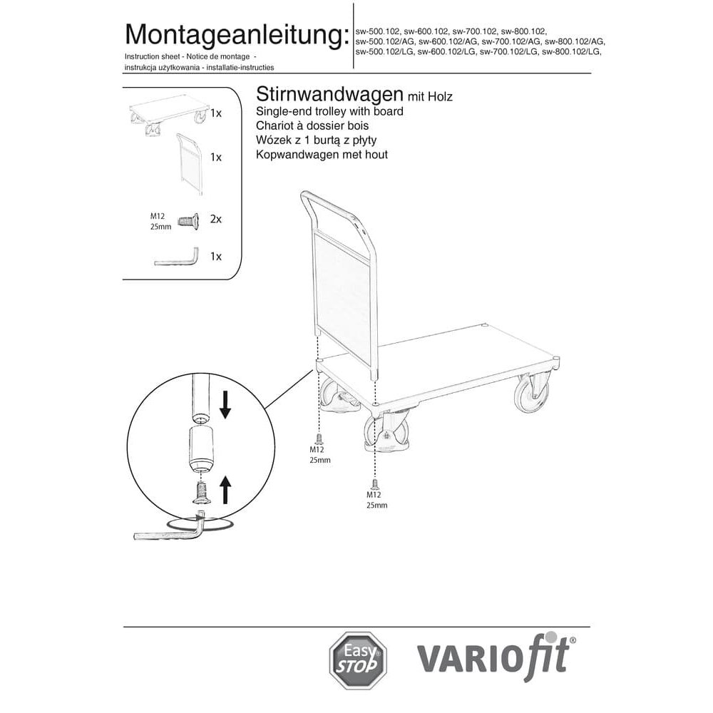 Čelni voziček 500 kg tip L + EasySTOP-0