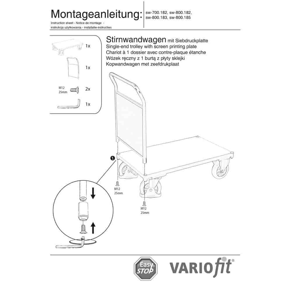 Čelni voziček 1000 kg tip S + EasySTOP-0