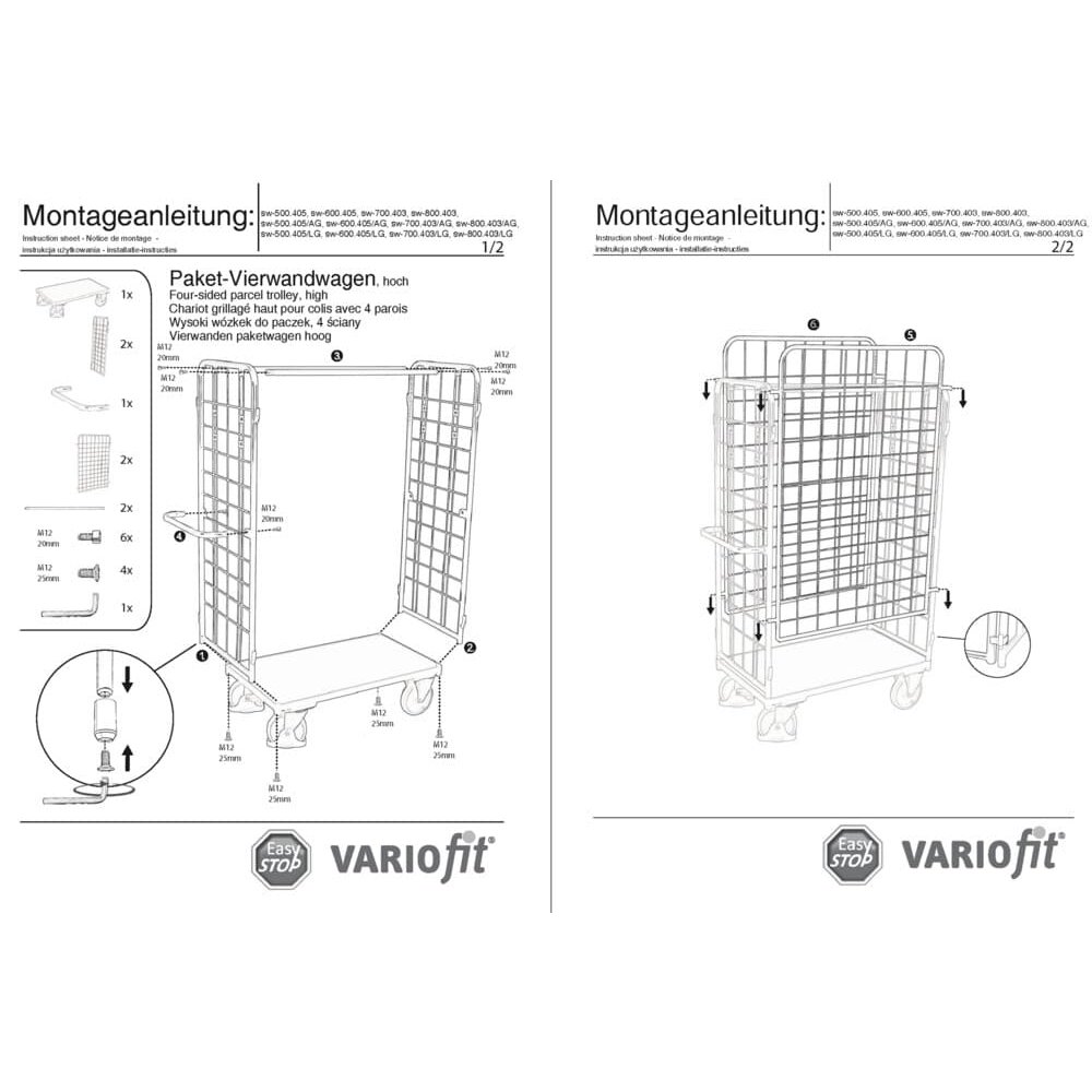 Paket-Vierwandwagen visok Tip XL + EasySTOP-1