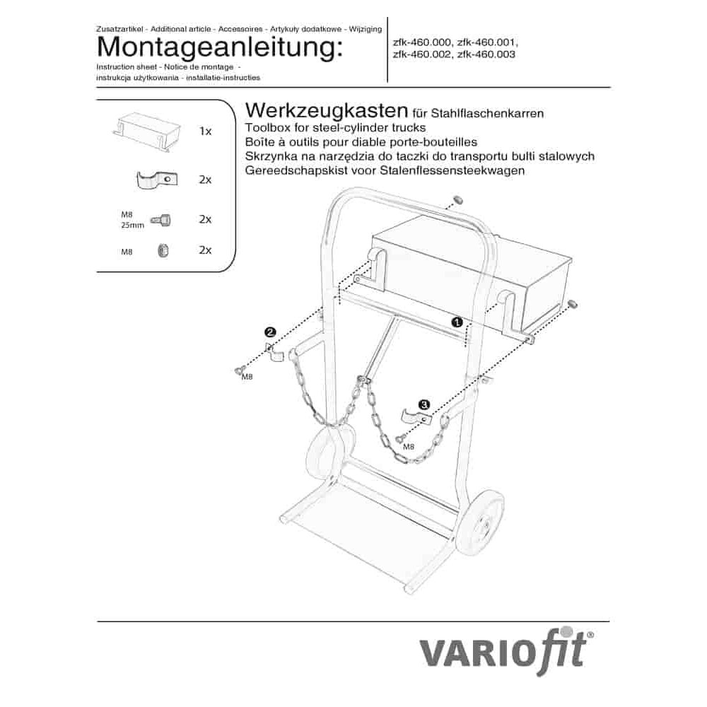 Škatla za orodje za jeklene vozičke s steklenicami fk-1302 / 1303-2