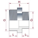 PVC - U Dvojni nastavek zmanjšan AG 2 1/2" x 1 1/2"-0