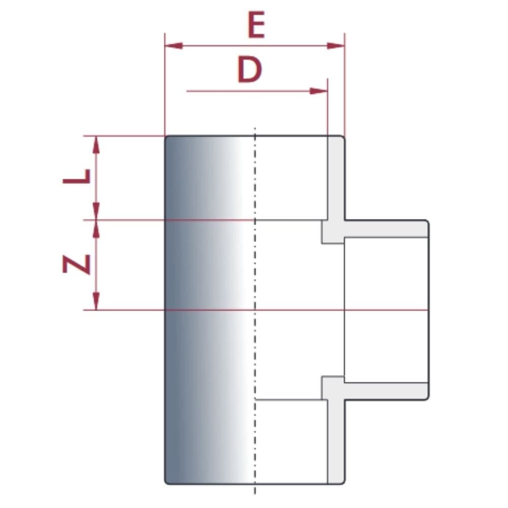 PVC-U T-kos Tulka 25 mm PN16-0