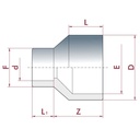 PVC-U redukcija dolga 32-25mm x 20 mm PN16-0