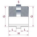 PVC - U AG x AG Doppelnippel 1"-0