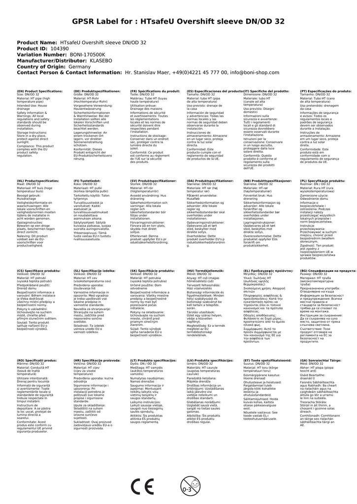 HTsafeU Prehodna spojka DN/OD 32-3