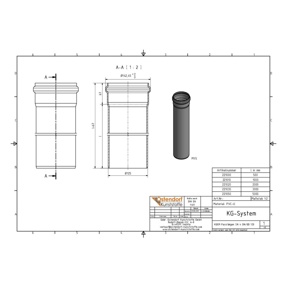 KGEM Cev SN 4 DN/OD 125 x 2000 mm-1