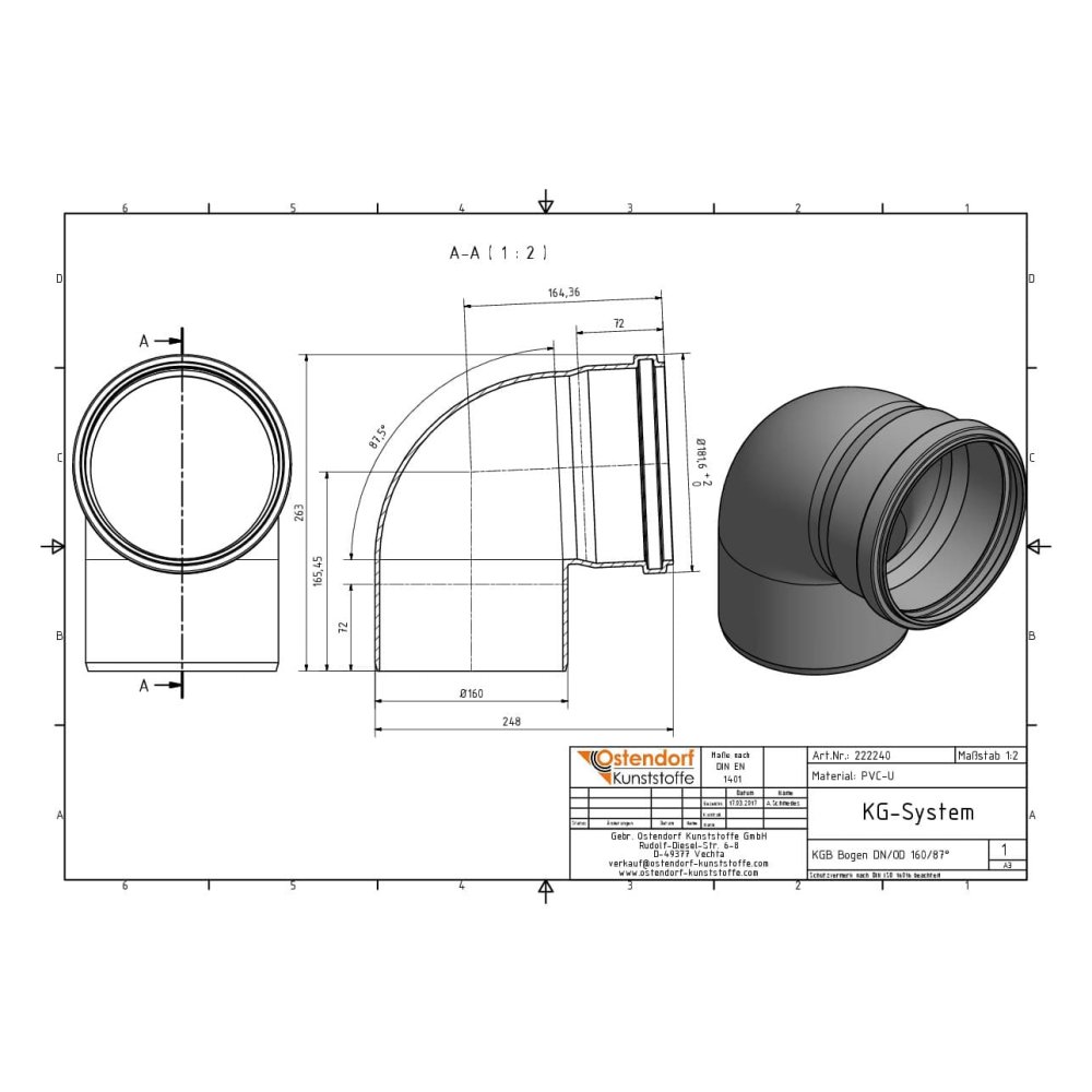 KGB Koleno DN/OD 160 87 Stopinj-1