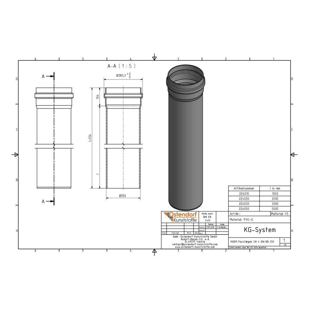 KGEM Cev SN 4 DN/OD 250 x 1000 mm-1