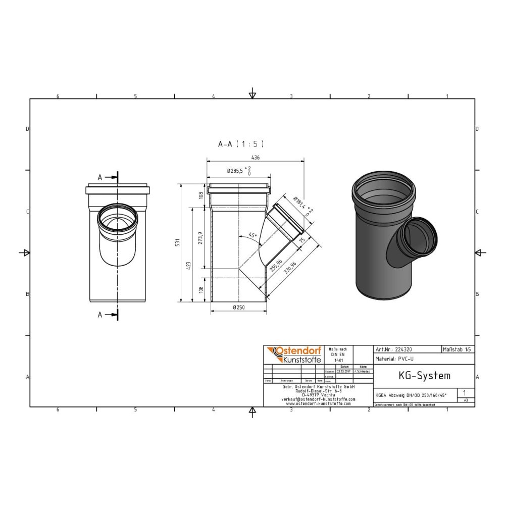 KGEA Odcep DN/OD 250/160 45 Stopinj-1