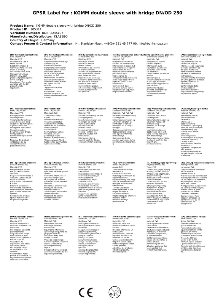 KGMM Dvojna spojka z mostičkom DN/OD 250-3