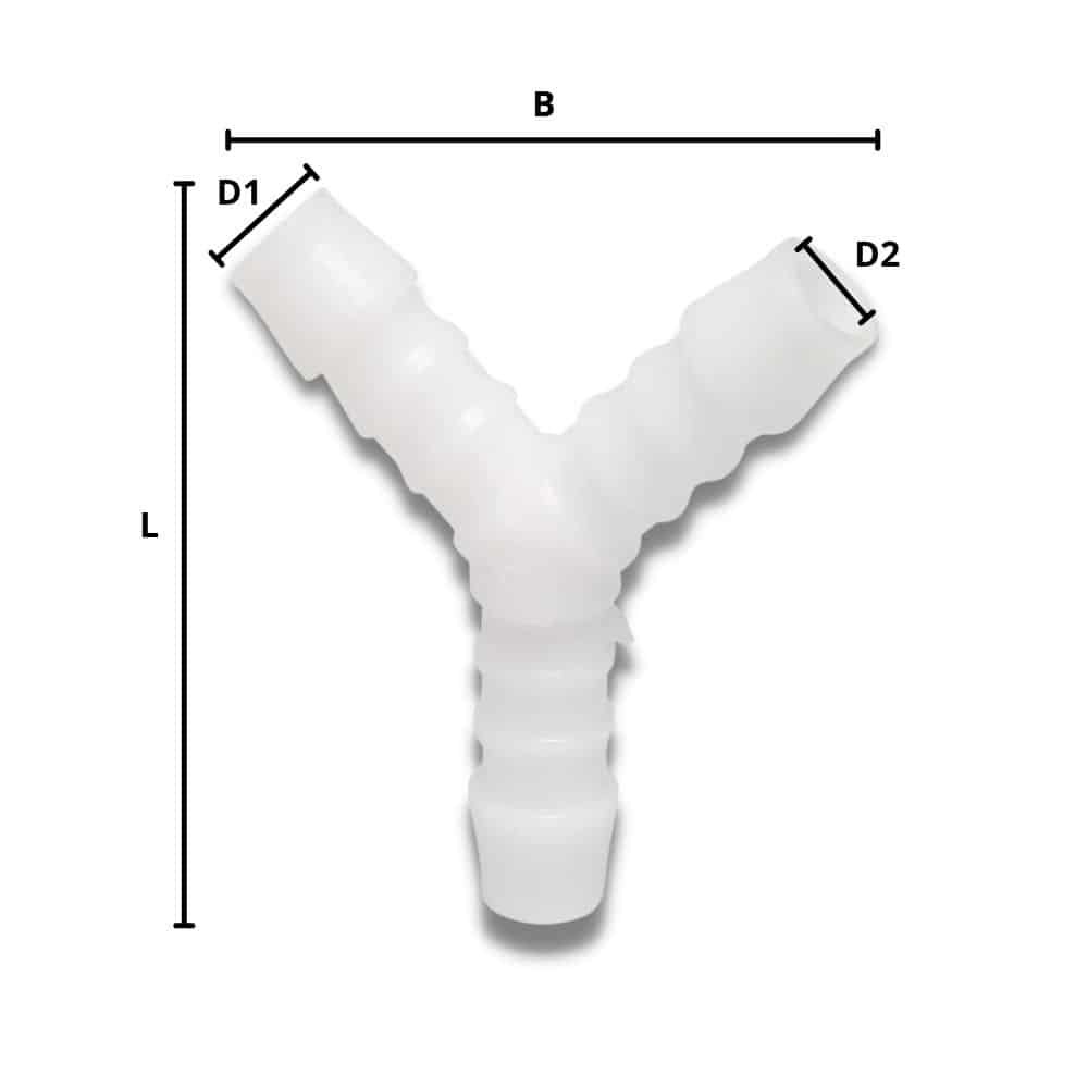 Spojka za cev iz plastike Y-kos 10 mm-0