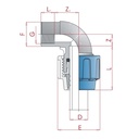 PP PE cevna spojka 90° kot 40 x 3/4" IG-0