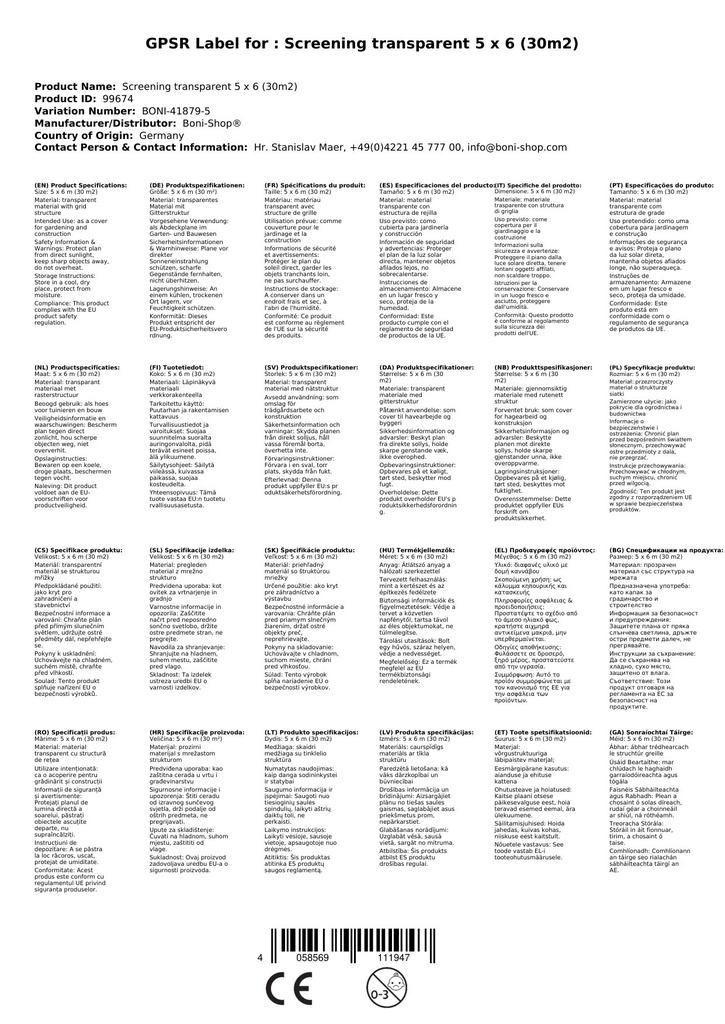 Mrežna folija - prozorna pokrivna ponjava 5 x 6 (30m²)-3