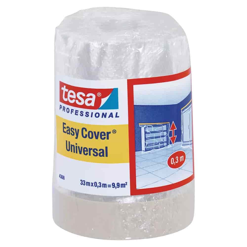 tesa Easy Cover 4368 Premium Malerkrepp mit Abdeckfolie 300 mm x 33 m (svetlobejž-mat)