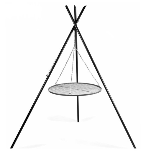 [BONI-C111445] Viseči žar „TIPI“ 210 cm + Žar rešetka 80 cm iz nerjavečega jekla