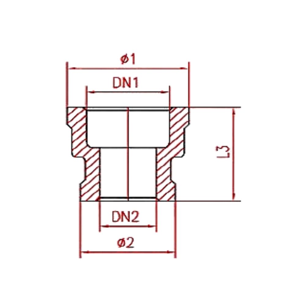 Navojna fiting redukcijska spojka iz nerjavečega jekla 1 1/4" IG x 3/4" IG-1